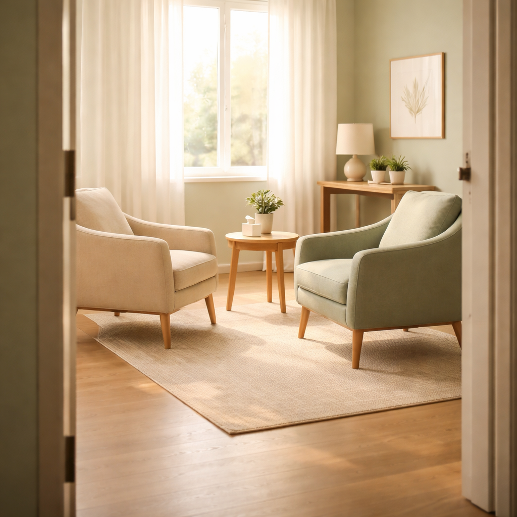 Un espacio de consulta de atención primaria tranquilo y acogedor